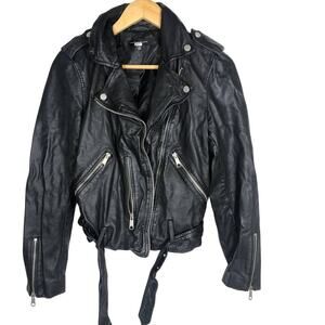Slate & Willow Leather Moto Jacket Black Size M